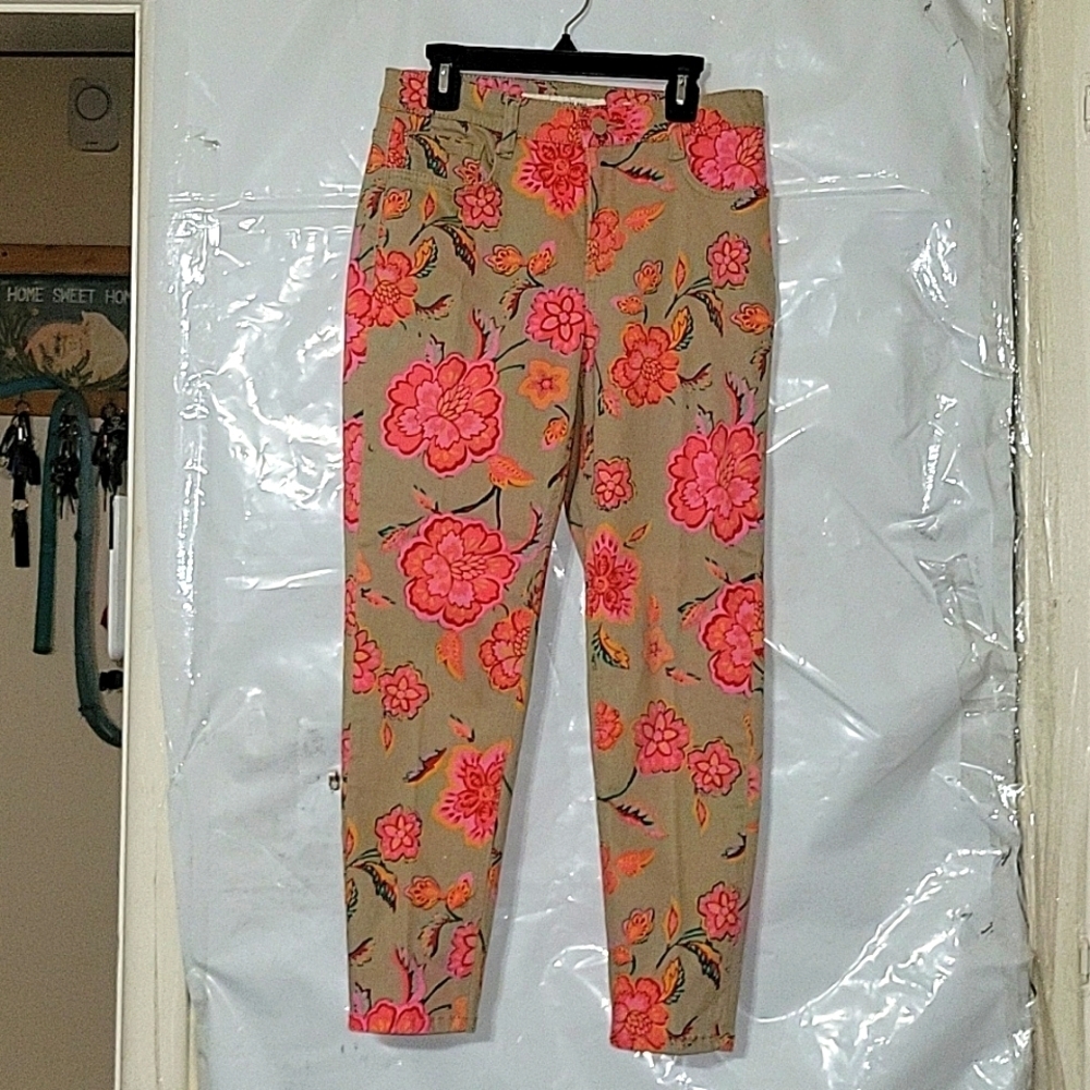 JONES NEW YORK Soho‎ Ankle Floral Jeans 6P Summer Spring Colorful Sexy Going Out